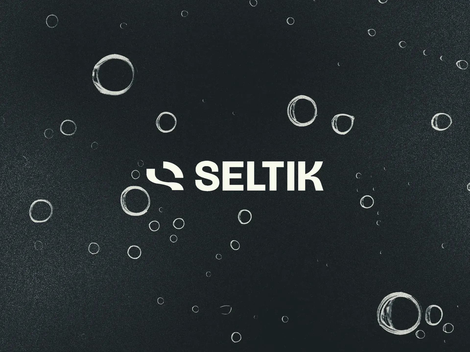 SELTIK logo on dark condensation texture